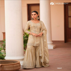 Mor-Bagh Mohini Silk Satin Embroidered Sharara Suit